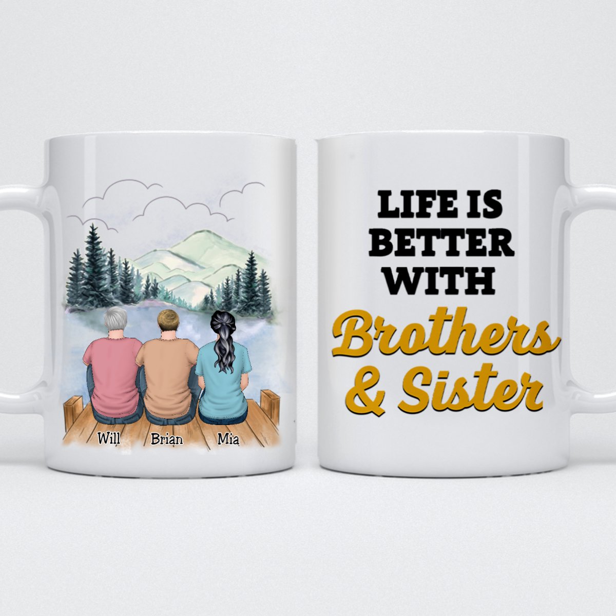 Family - Life Is Better With Brothers & Sisters - Personalized Mug (Ver 3) - Makezbright Gifts