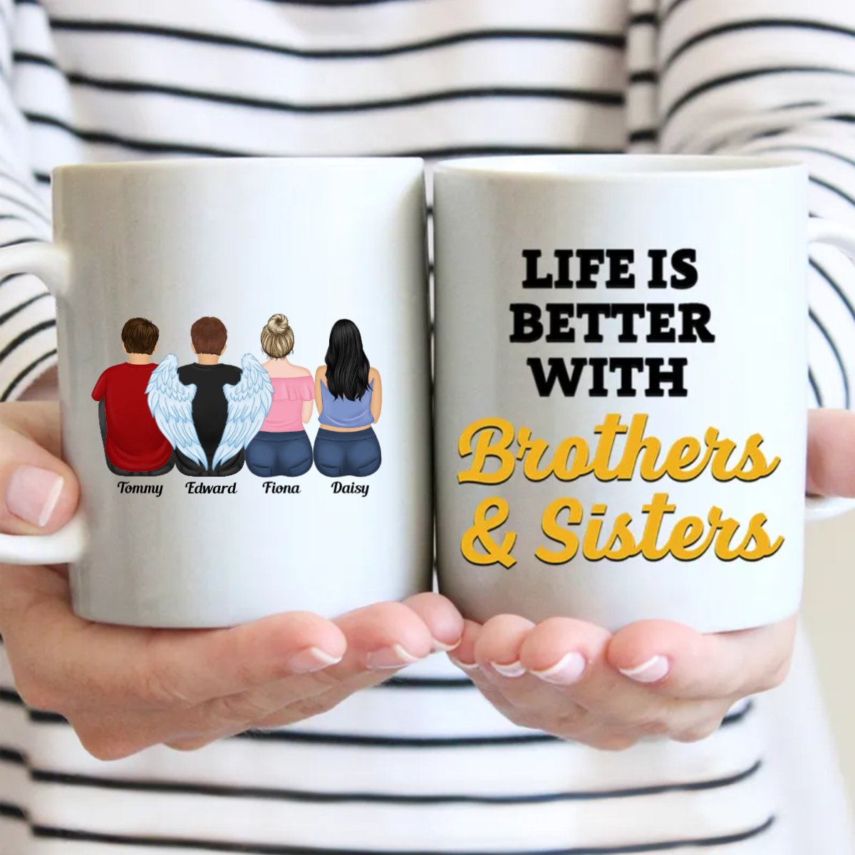 Family - Life Is Better With Brothers & Sisters - Personalized Mug (Ver 6) - Makezbright Gifts