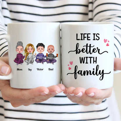 Family - Life Is Better With Family - Personalized Mug (NN) - Makezbright Gifts