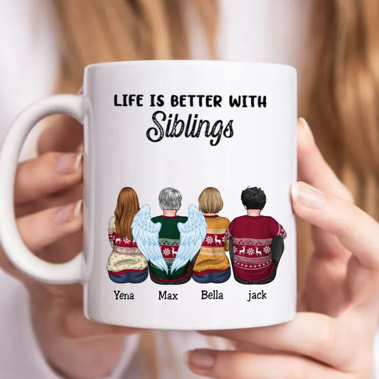 Family - Life Is Better With Siblings - Personalized Mug (LL) - Makezbright Gifts