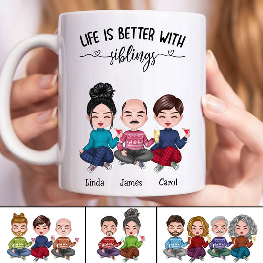 Family - Like Is Better With Siblings - Personalized Mug - Makezbright Gifts