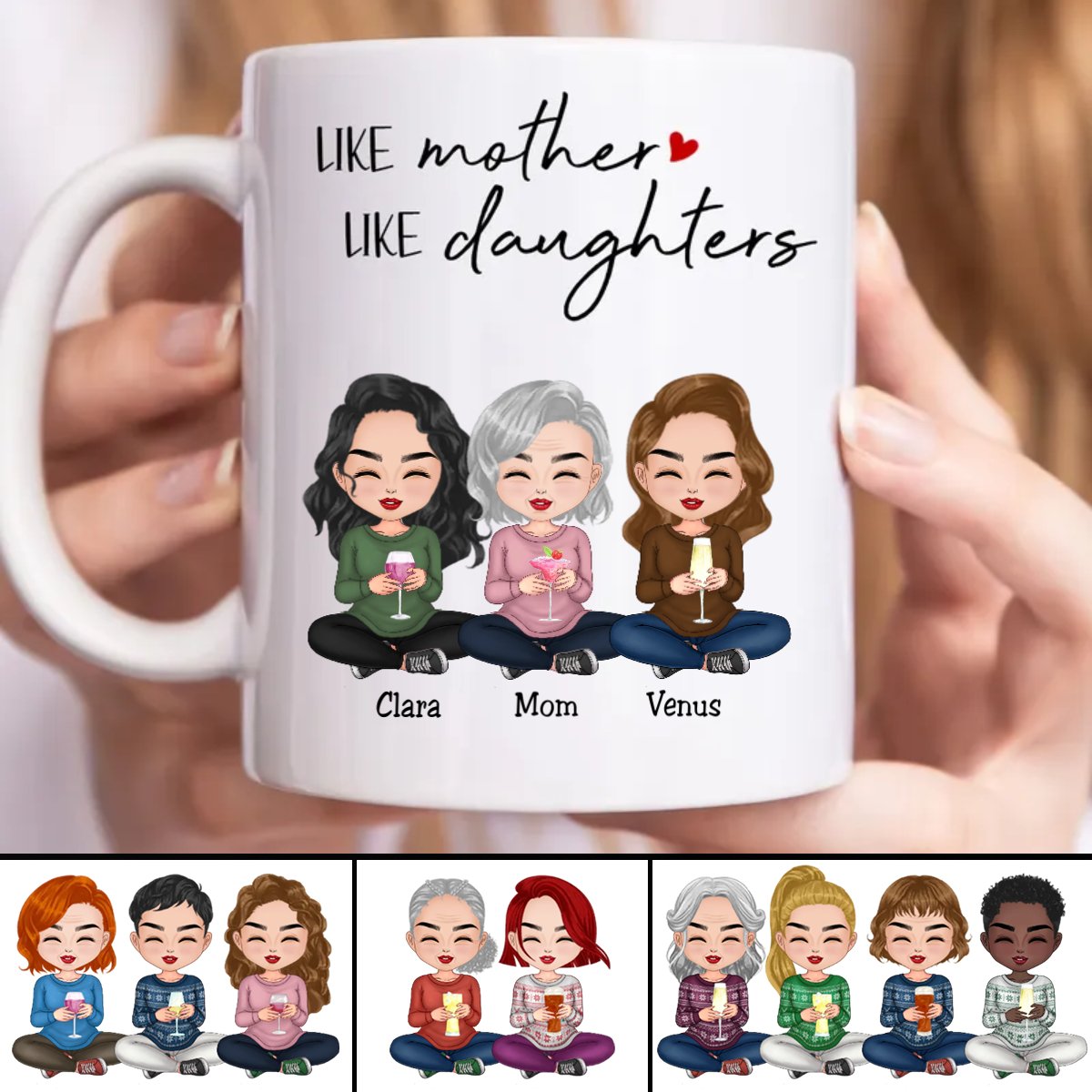 Family - Like Mother Like Daughters - Personalized Mug (LL) - Makezbright Gifts