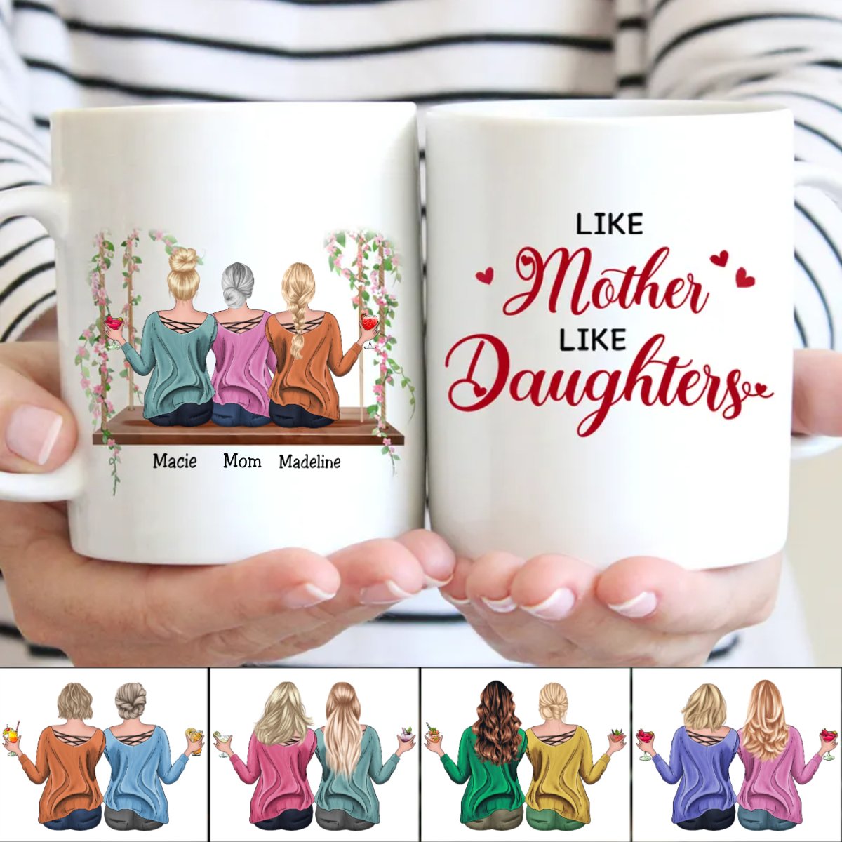 Family - Like Mother Like Daughters - Personalized Mugs - Makezbright Gifts