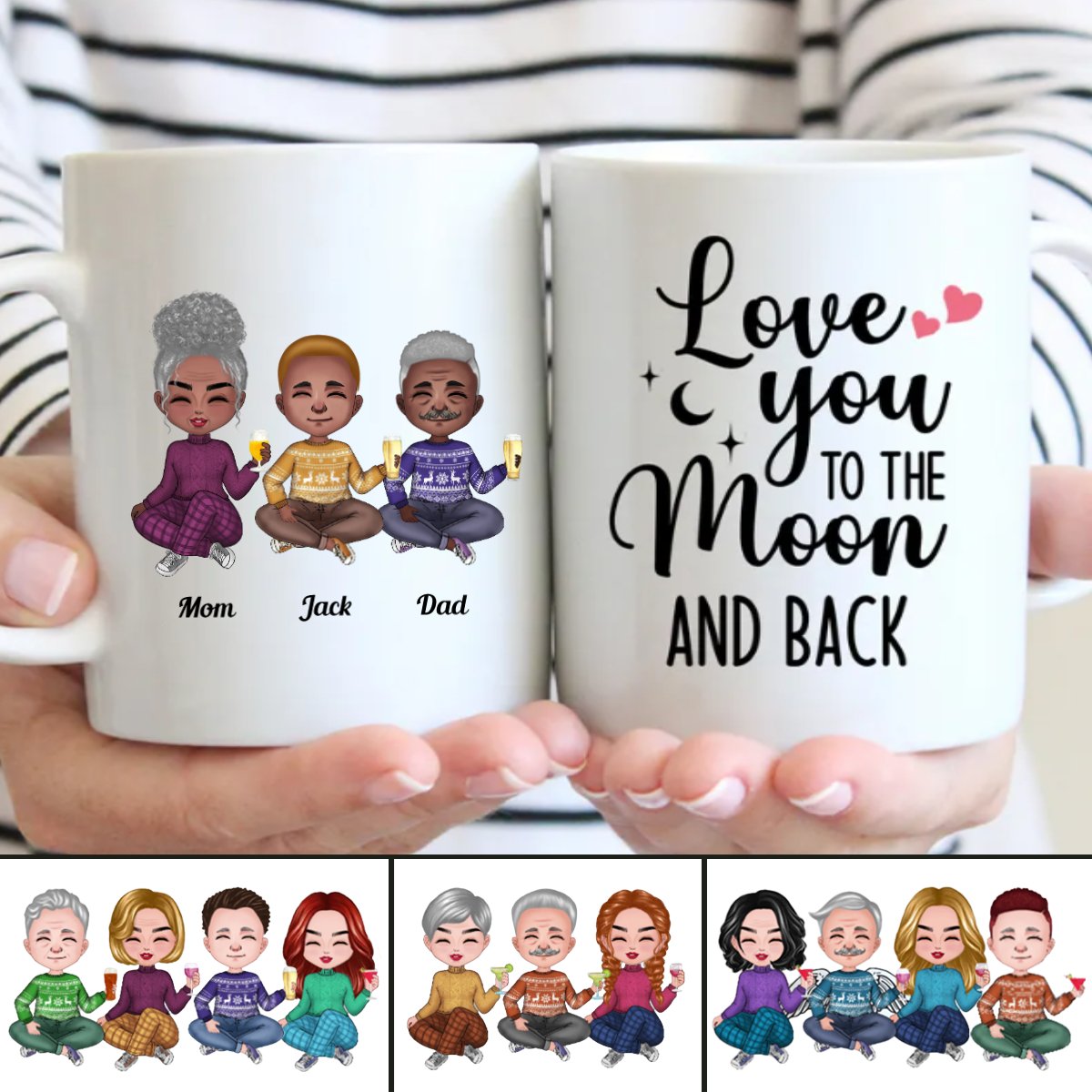 Family - Love You To The Moon And Back - Personalized Mug (NN) - Makezbright Gifts