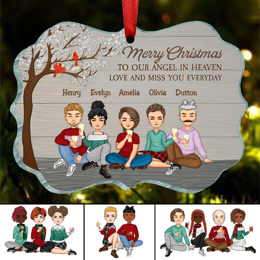 Family - Merry Christmas To Our Angel In Heaven Love And Miss You Everyday - Personalized Ornament V3 - Makezbright Gifts