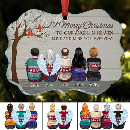 Family - Merry Christmas To Our Angels In Heaven Love And Miss You Everyday - Personalized Ornament - Makezbright Gifts