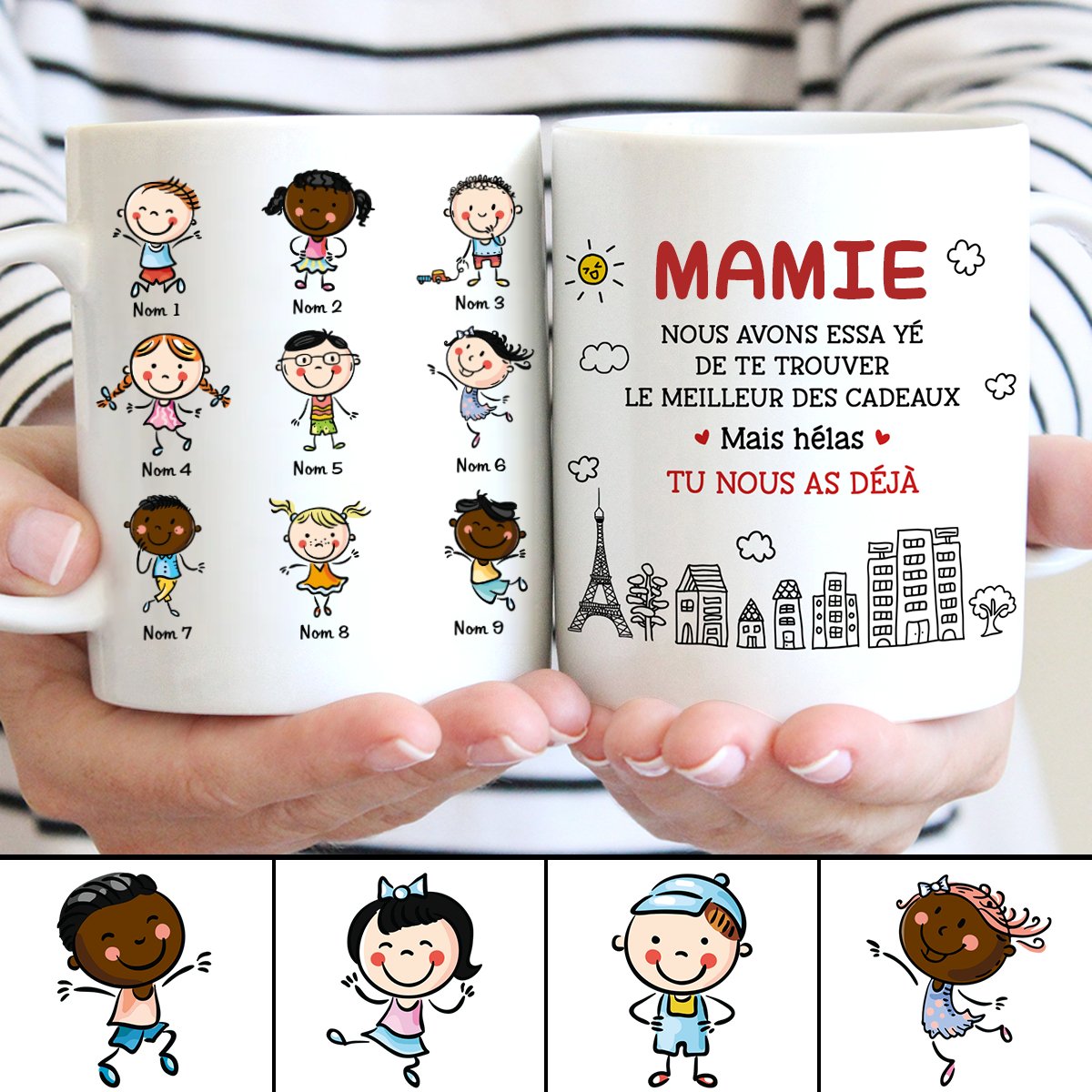 Family - Mom French Mamie - Personalized Mug - Makezbright Gifts