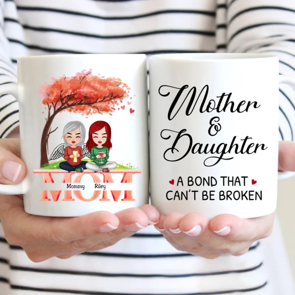 Family - Mother And Daughters A Bond That Cannot Be Broken - Personalized Mug (Ver. 2) - Makezbright Gifts