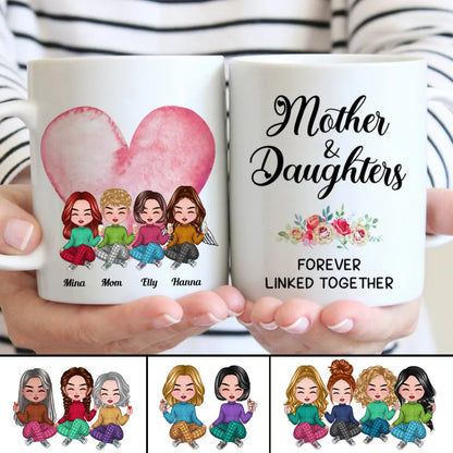 Family - Mother and Daughters A Bond That Can't Be Broken - Personalized Mug (LI) - Makezbright Gifts