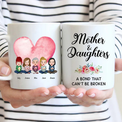 Family - Mother and Daughters A Bond That Can't Be Broken - Personalized Mug (LL) - Makezbright Gifts