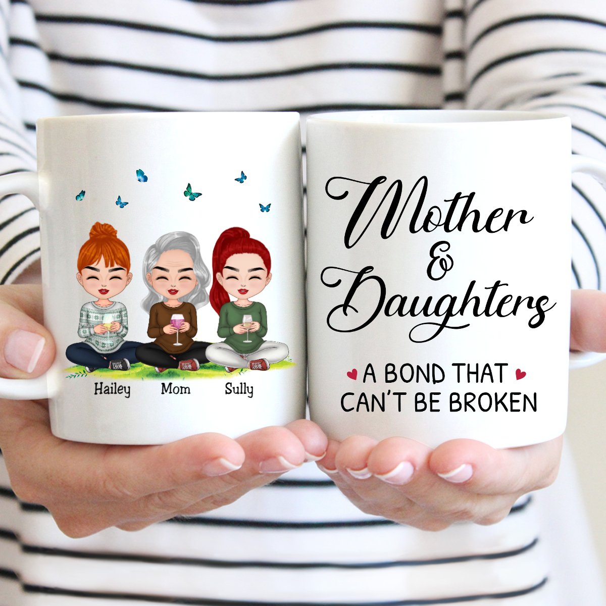 Family - Mother Daughter A Bond That Can‘t Be Broken - Personalized Mug (LL) V2 - Makezbright Gifts