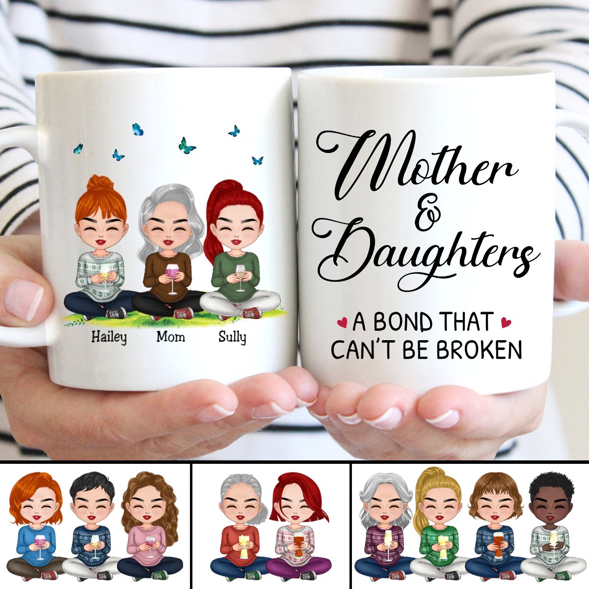 Family - Mother Daughter A Bond That Can‘t Be Broken - Personalized Mug (LL) V2 - Makezbright Gifts