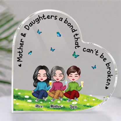 Family - Mother & Daughters A Bond That Can‘t Be Broken - Personalized Acrylic Plaque (MC) - Makezbright Gifts