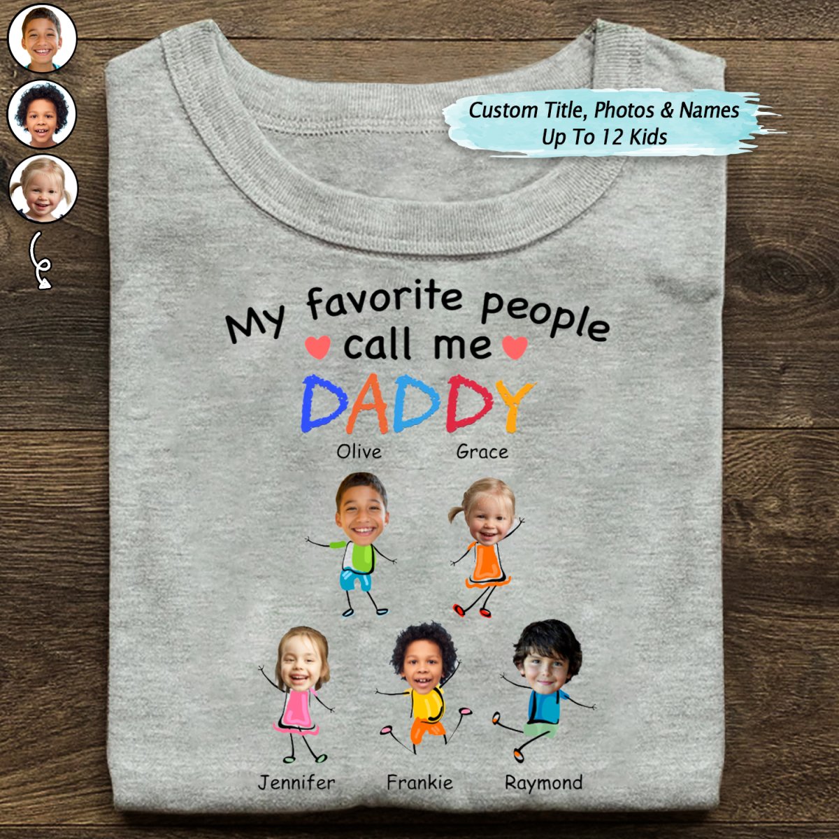 Family - My Favorite People Call Me Daddy - Personalized Unisex T - shirt, Hoodie, Sweatshirt - Makezbright Gifts