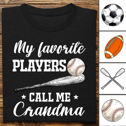 Family - My Favorite Player Calls Me Grandma - Personalized Unisex T - shirt - Makezbright Gifts