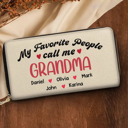 Family - My Favourite People Call Me Grandma - Personalized Horse Clutch Purse - Makezbright Gifts