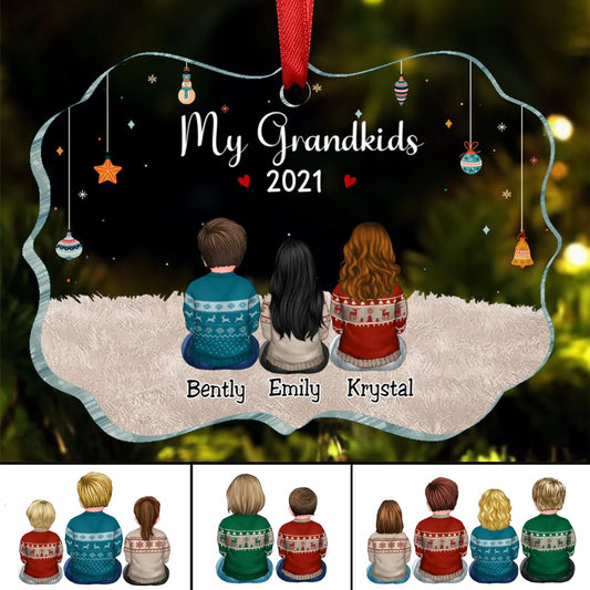 Family - My Grandkids - Personalized Transparent Ornament (TB) - Makezbright Gifts