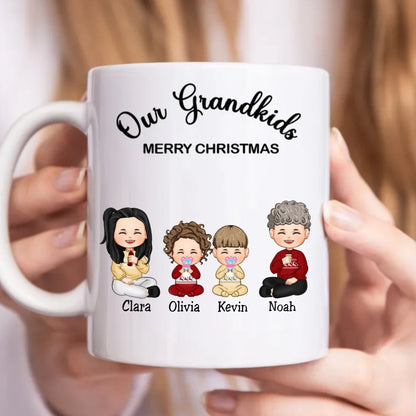 Family - Our Grandkids Merry Christmas - Personalized Mug - Makezbright Gifts