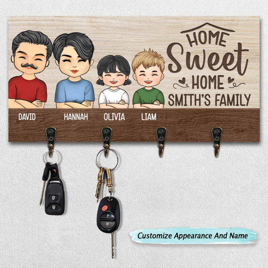 Family - Our Life Our Sweet Home - Personalized Key Holder - Makezbright Gifts