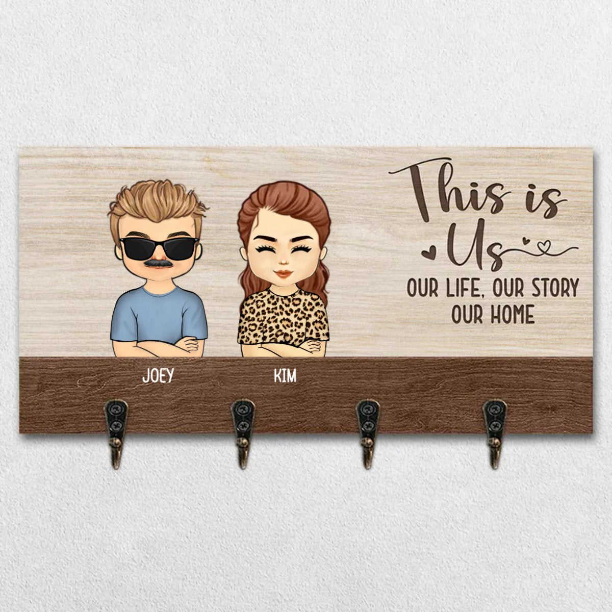 Family - Our Life Our Sweet Home - Personalized Key Holder - Makezbright Gifts