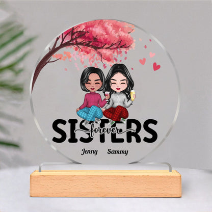 Family - Siblings Forever - Personalized Circle Acrylic Plaque - Makezbright Gifts