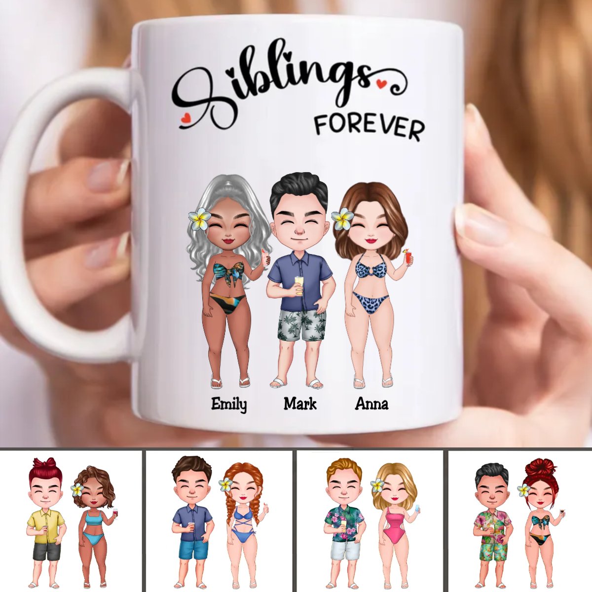 Family - Siblings Forever - Personalized Mug - Makezbright Gifts