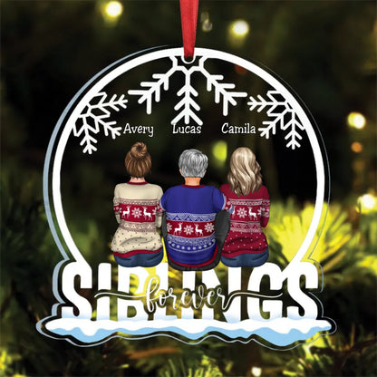 Family - Siblings Forever - Personalized Ornament - Makezbright Gifts