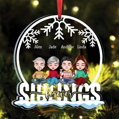 Family - Siblings Forever - Personalized Transparent Ornament - Makezbright Gifts