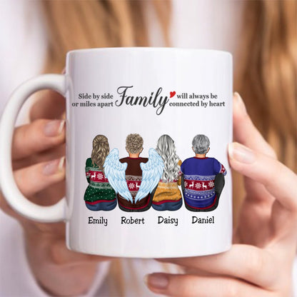 Family - Side By Side Or Miles Apart Family Will Always Be Connected By Heart - Personalized Mug (LH) - Makezbright Gifts