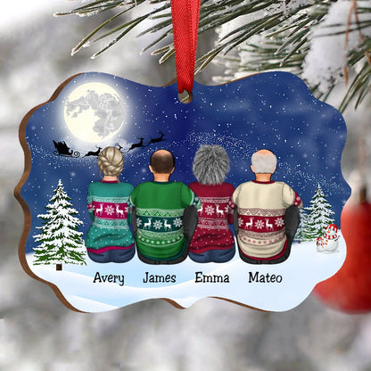 Family - Sisters & Brothers Gift Christmas Idea - Personalized Acrylic Ornament (Blue) - Makezbright Gifts