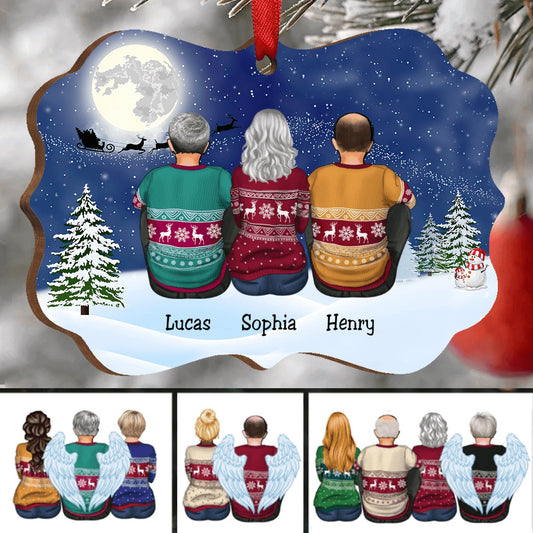 Family - Sisters & Brothers Gift Christmas Idea - Personalized Acrylic Ornament (Blue) - Makezbright Gifts