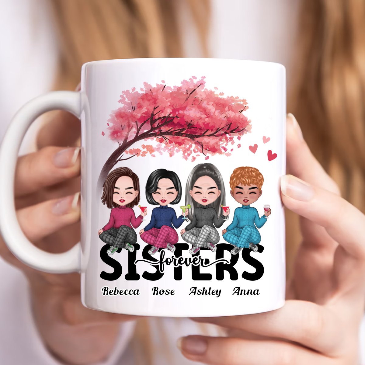 Family - Sisters Forever - Personalized Mug - Makezbright Gifts