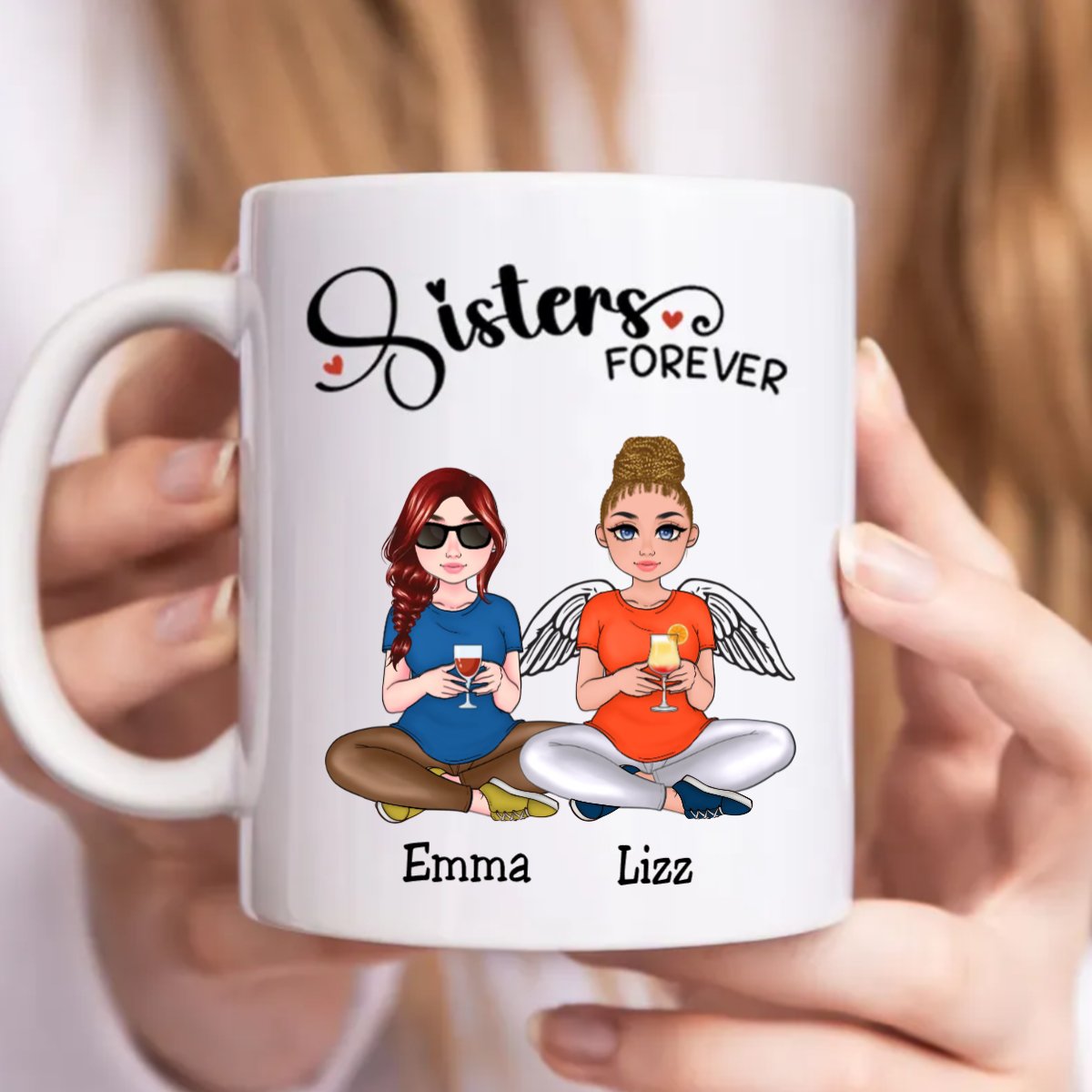 Family - Sisters Forever - Personalized Mug (NM) - Makezbright Gifts