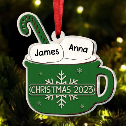 Family - Sugar Cocoa Marshmallows - Personalized Acrylic Ornament - Gift For Family Members - Makezbright Gifts