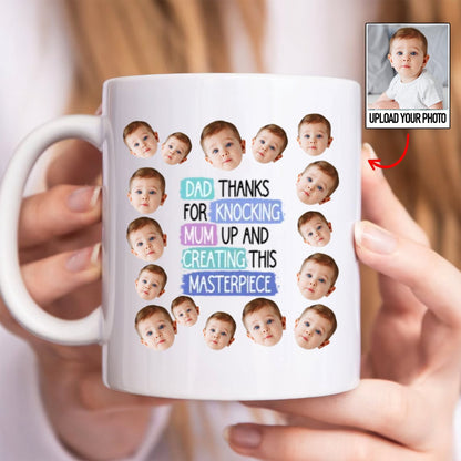 Family - Thanks For Knocking Mum Up - Personalized Photo Mug - Makezbright Gifts