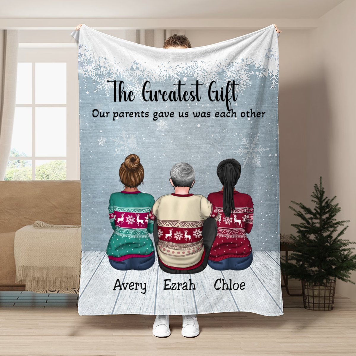 Family - The Greatest Gift Our Parents Gave Us Was Each Other - Personalized Blanket - Makezbright Gifts