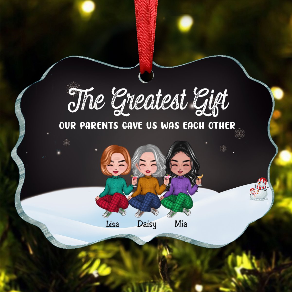 Family - The Greatest Gift Our Parents Gave Us Was Each Other - Personalized Christmas Ornament (II) - Makezbright Gifts