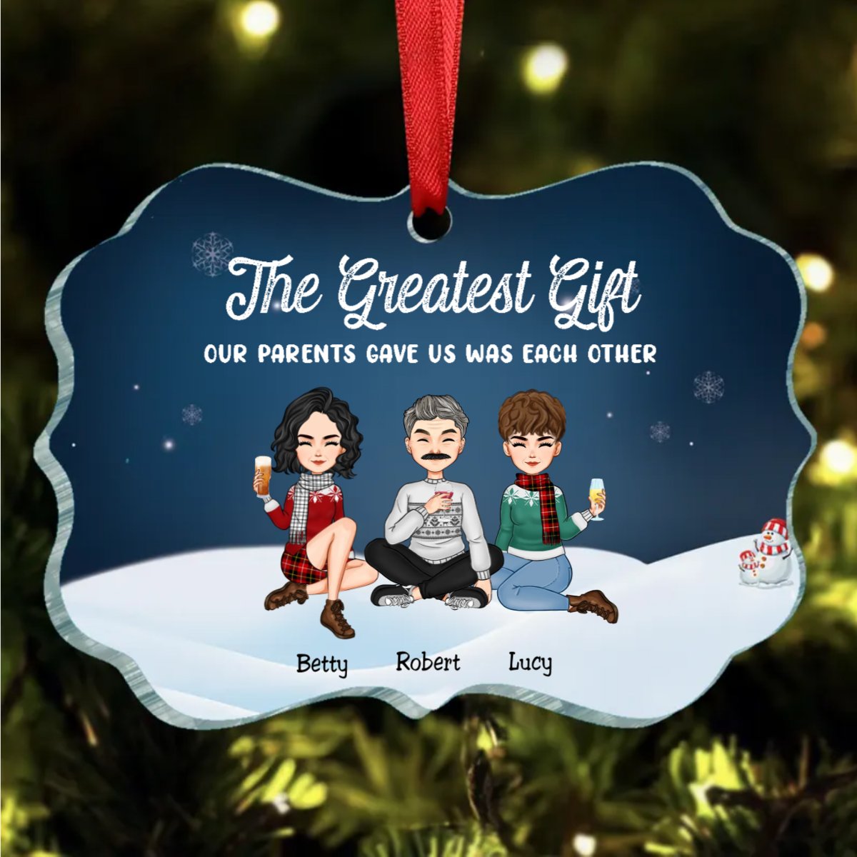 Family - The Greatest Gift Our Parents Gave Us Was Each Other - Personalized Ornament - Makezbright Gifts