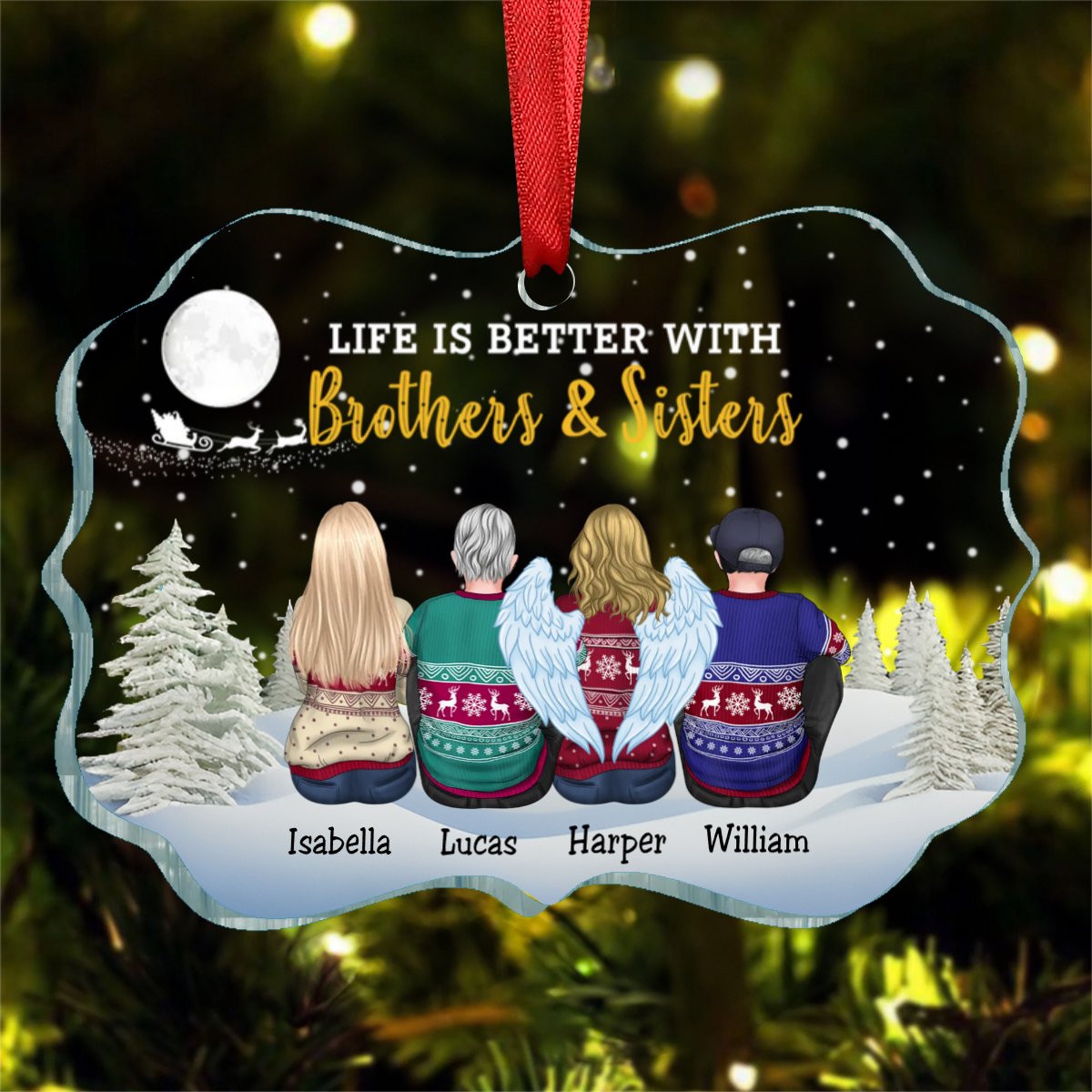 Family - The Greatest Gift Our Parents Gave Us Was Each Other - Personalized Transparent Ornament - Makezbright Gifts