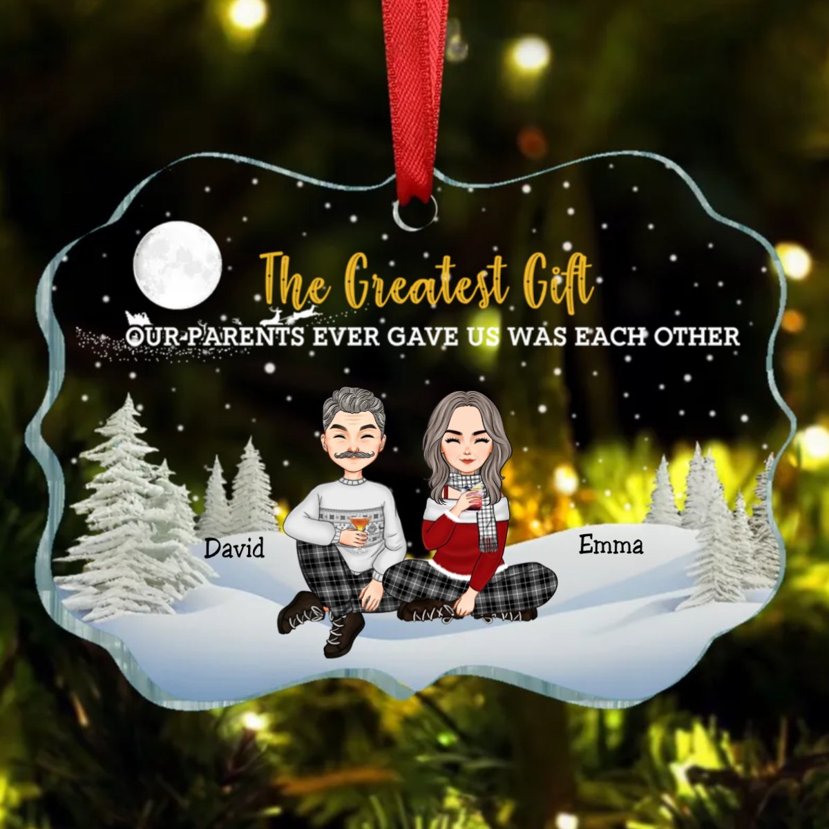 Family - The Greatest Gift Our Parents Gave Us Was Each Other - Personalized Transparent Ornament (TB) - Makezbright Gifts