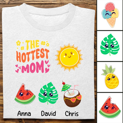 Family - The Hottest Mom Summer Vibe Groovy - Personalized Unisex T - shirt, Hoodie, Sweatshirt - Makezbright Gifts