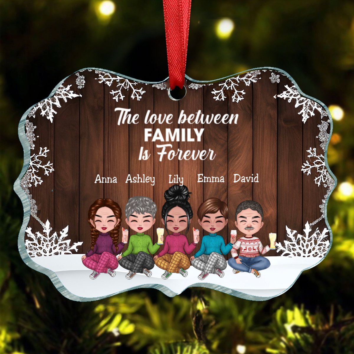 Family - The Love Between Family Is Forever - Personalized Ornament - Makezbright Gifts