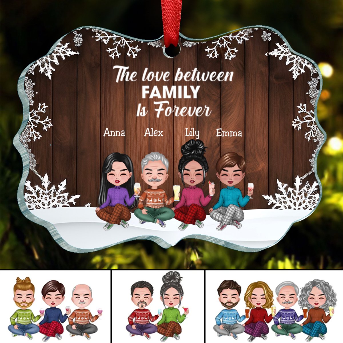 Family - The Love Between Family Is Forever - Personalized Ornament - Makezbright Gifts