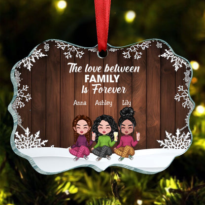 Family - The Love Between Family Is Forever - Personalized Ornament - Makezbright Gifts