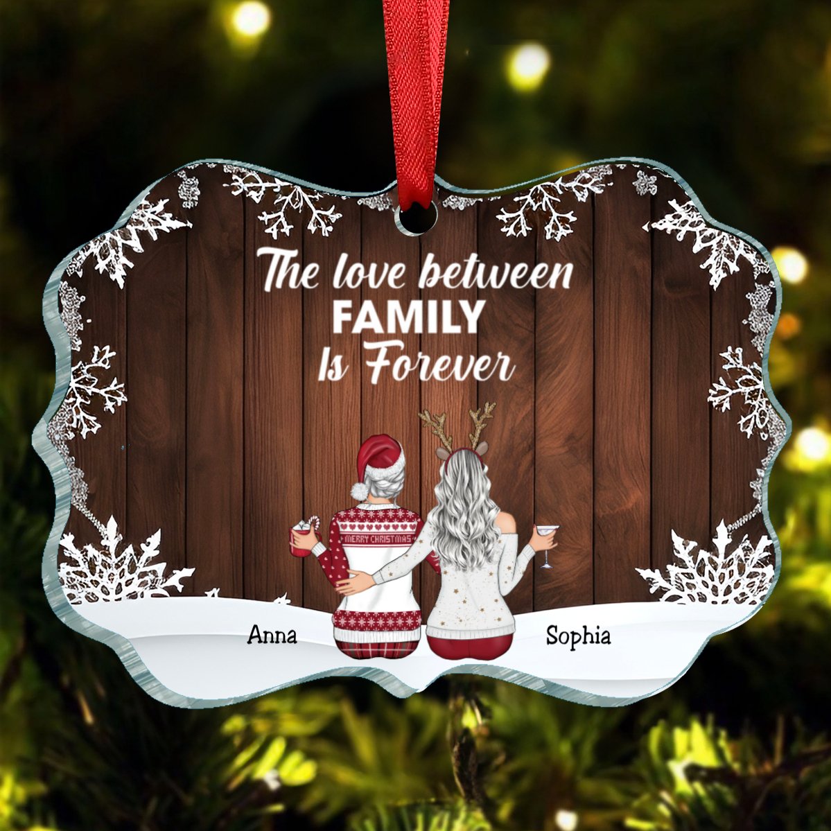 Family - The Love Between Family Is Forever - Personalized Ornament (BU) - Makezbright Gifts