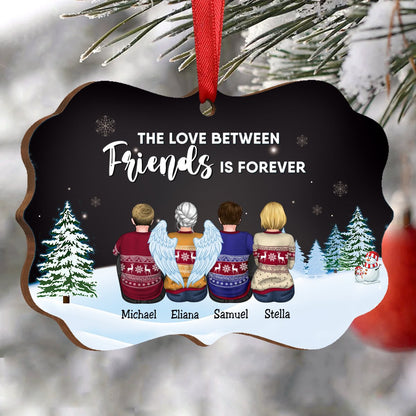 Family - The Love Between Friends Is Forever - Personalized Christmas Ornament (Black) - Makezbright Gifts