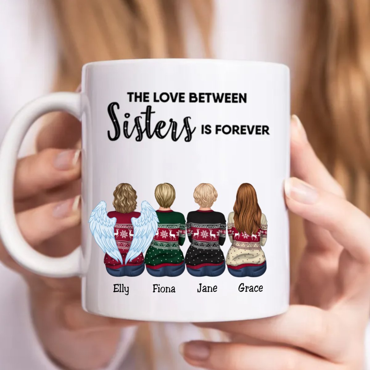 Family - The Love Between Sisters Is Forever - Personalized Mug (LL) - Makezbright Gifts