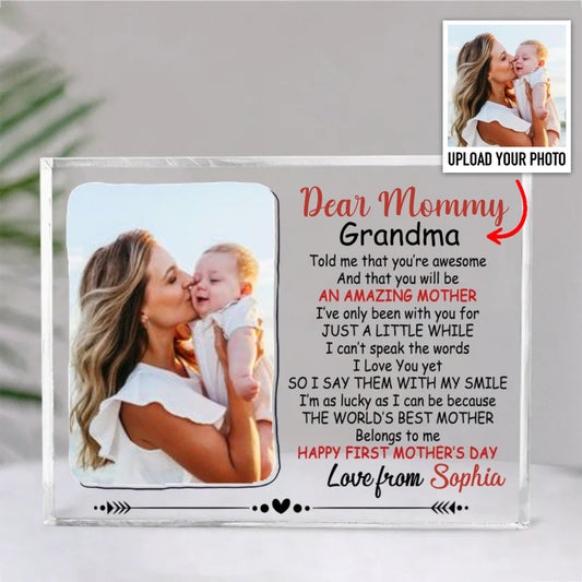 Family - The World's Best Mother - Personalized Acrylic Plaque - Makezbright Gifts