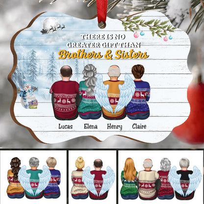 Family - There Is No Greater Gift Than Brothers & Sisters - Personalized Acrylic Ornament (Snow Man) - Makezbright Gifts