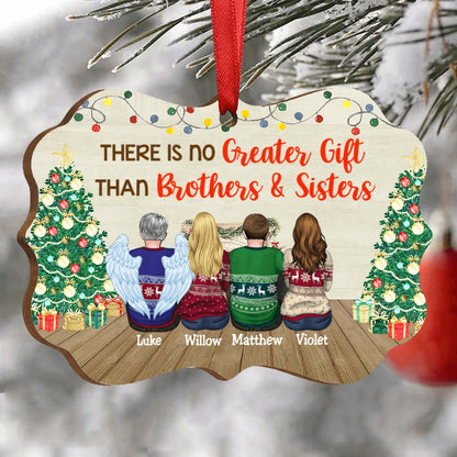 Family - There Is No Greater Gift Than Brothers & Sisters - Personalized Christmas Acrylic Ornament - Makezbright Gifts